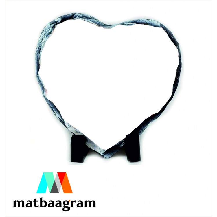 Kalp Figürlü Fotoğraf Baskılı Doğal Taş