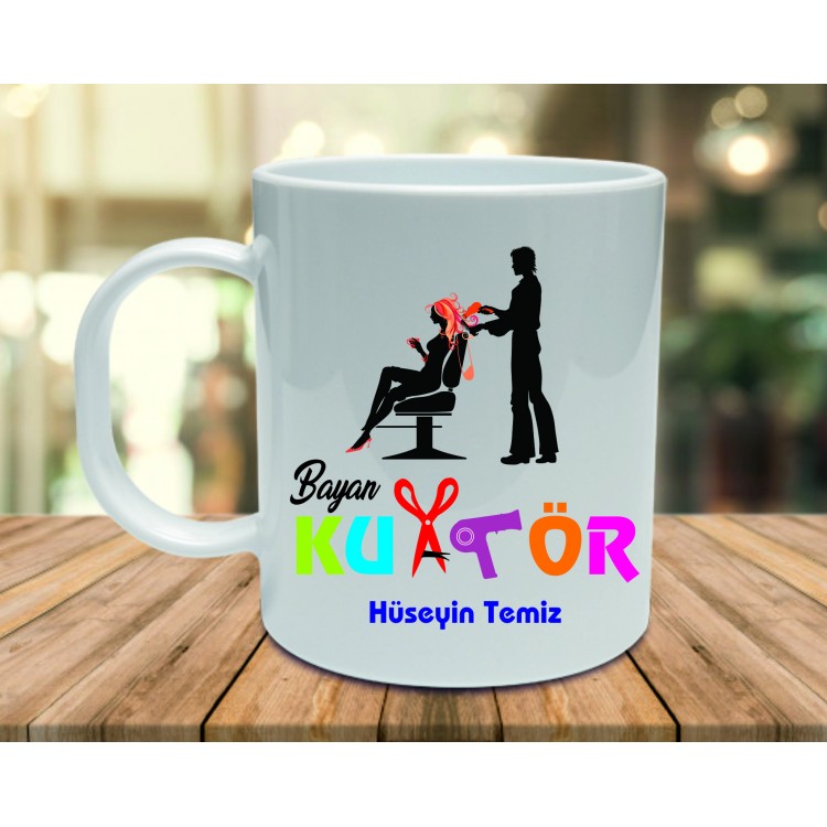 Mesleki Hediye Bayan Kuaförlerine Özel Kupa Bardak