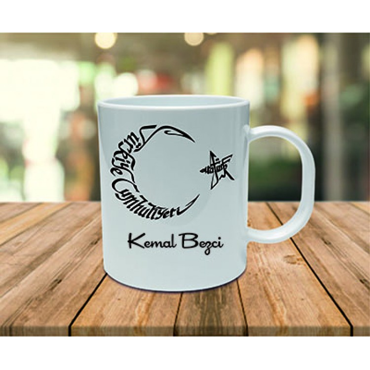 Hat Yazılı Ay ve Yıldız İsme Özel Kupa Bardak