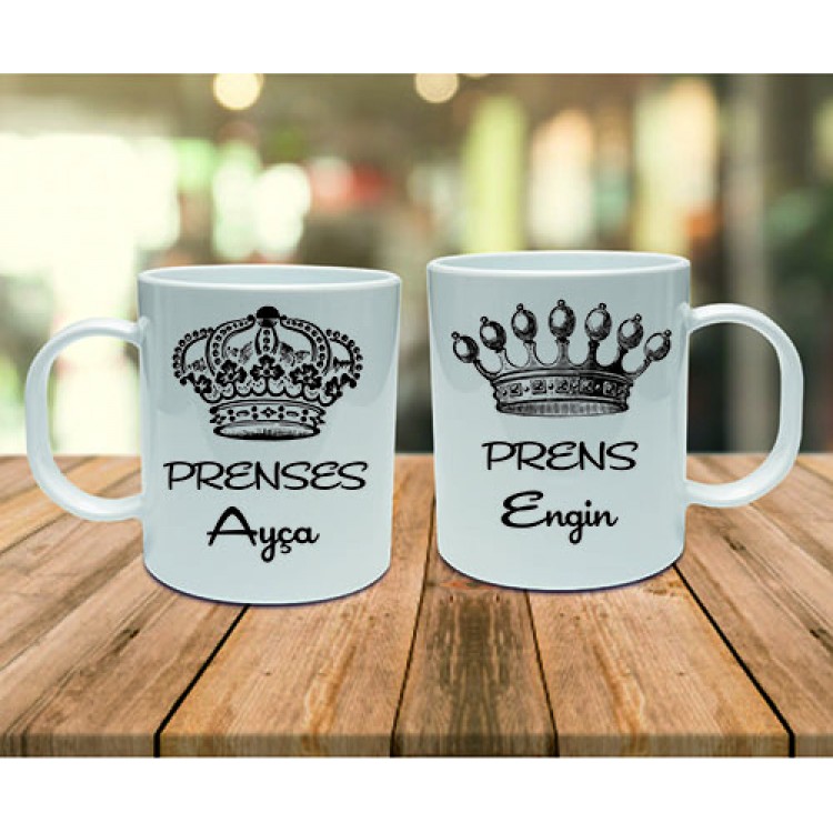 Prens ve Prenseslere özel isimli kupa bardak tasarımları