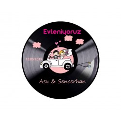 Evleniyoruz Düğün Hatırası Ahşap Magnetler