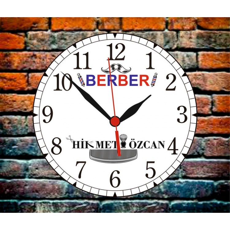 Mesleklere Özel Erkek Berberi Duvar Saati