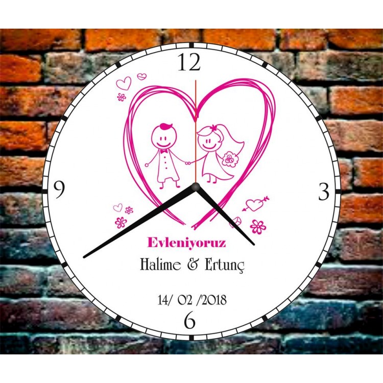 Evleniyoruz Kalpli Duvar Saatleri