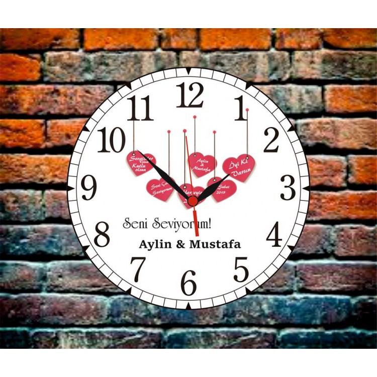 Kişiye Özel İsimli Ahşap Duvar Saati