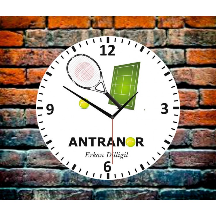 Tenis Hocasına Ahşap Duvar Saati