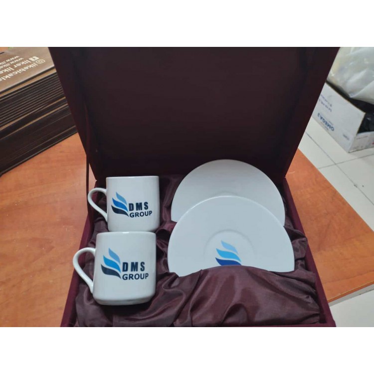 Logo Baskılı İkili Kahve Fincanı özel Kutusunda