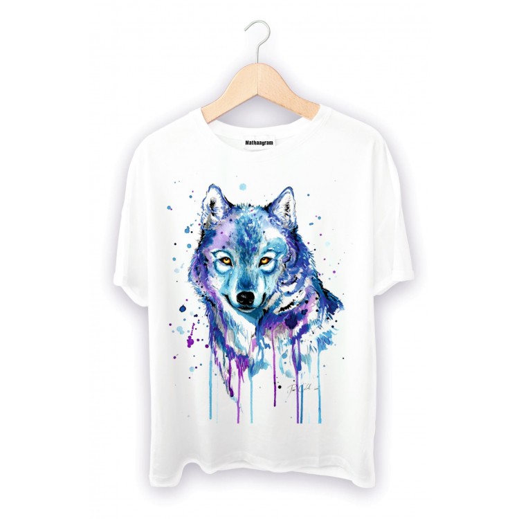 Kurt Baskılı Beyaz Tişört