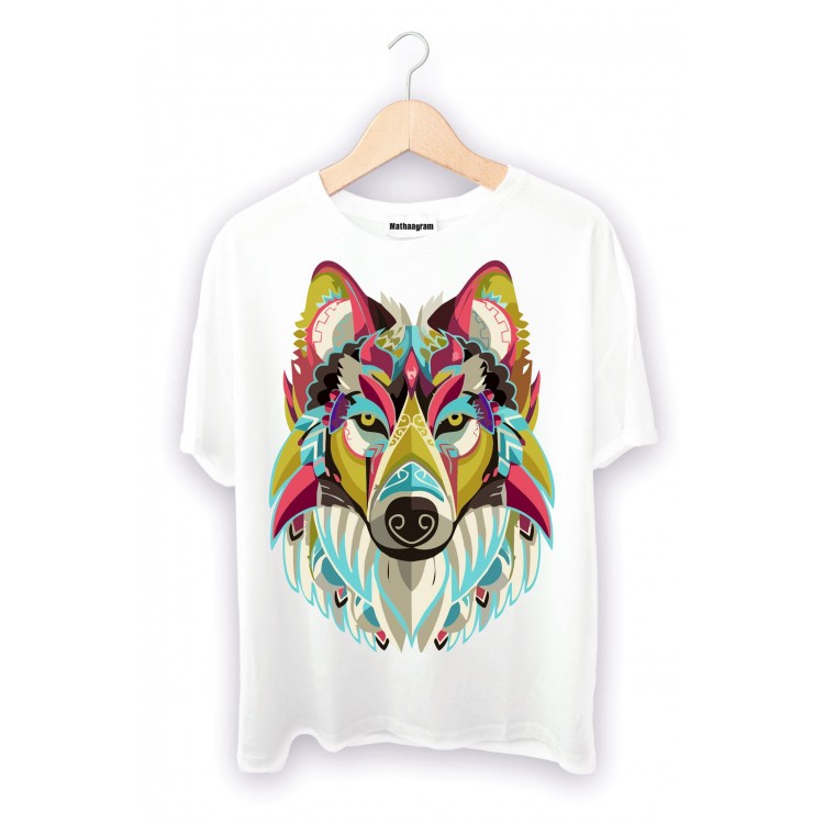 Kurt Grafikli Baskılı Beyaz Tişört