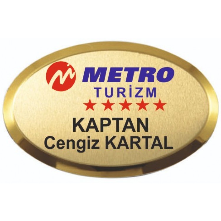 metro turizm metal yaka kartı
