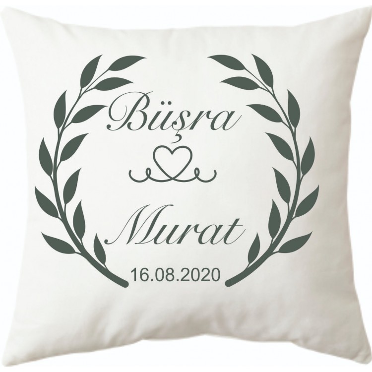 İsimli ve Tarih Baskılı Dekoratif Yastık
